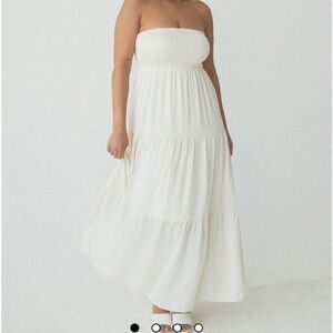 Klassy Network Strapless White Maxi Dress